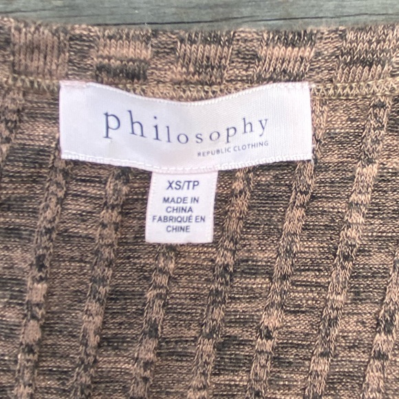 Philosophy sweater brown black with slight puff sleeves - Picture 5 of 12